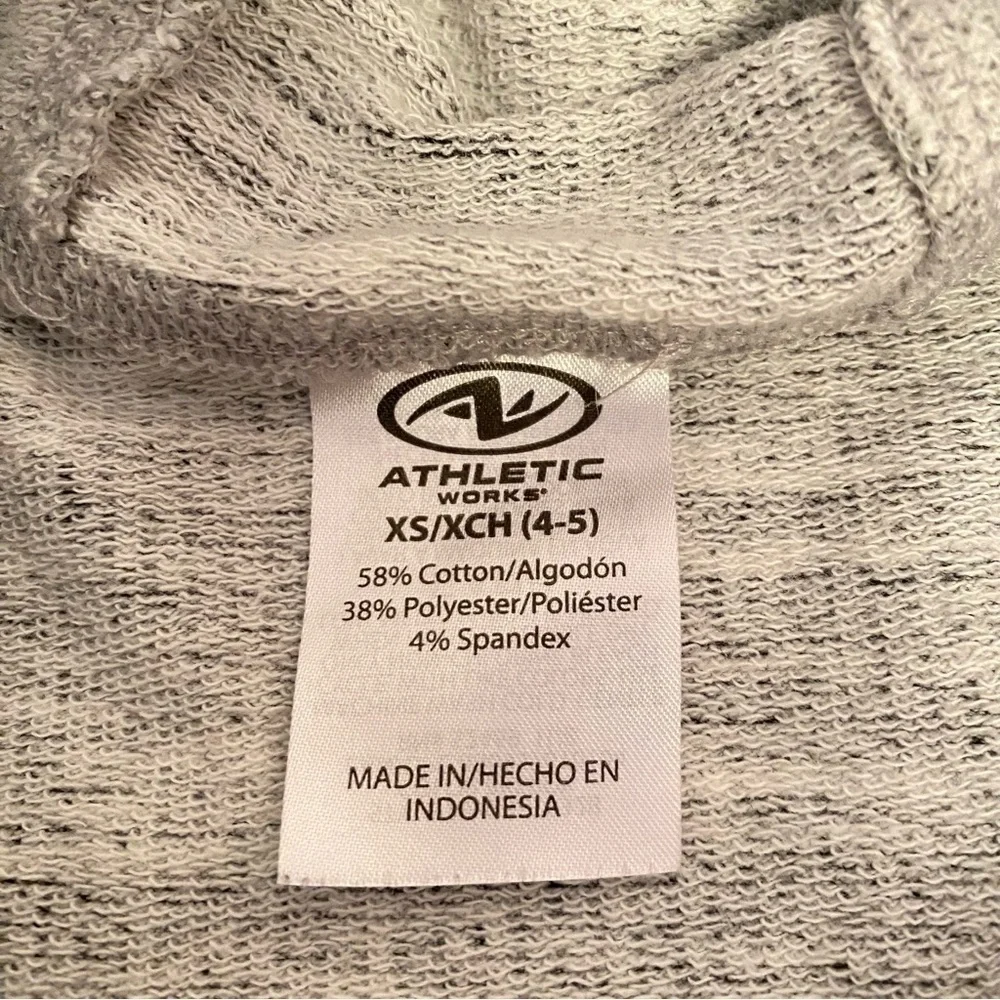 Athletic Works Girls Gray Marbled Hoodie & Pink Half-Zip Pink Fleece XS (4-5)